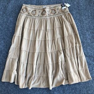 Fashion Bug corduroy tiered embroidered skirt size 18W